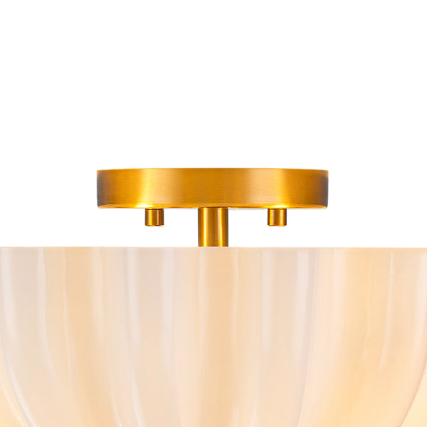 3-Light Bowl Daisy Glass Semi Flush