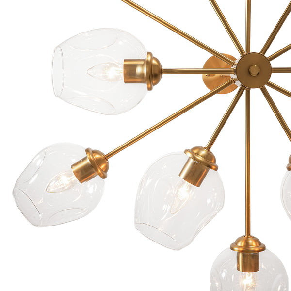 12-Light Two-tier Textured Glass Chandelier