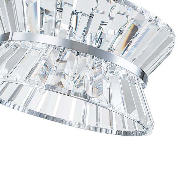 3-Light Up Down Crystal Shade Chrome Chandelier