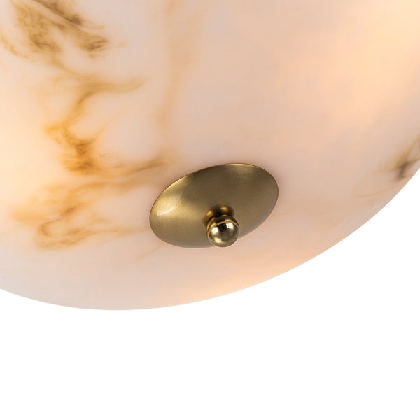 Alabaster Effect Bowl Shade Semi Flush Mount