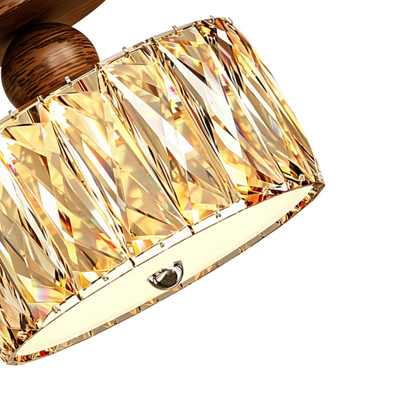 Drum Crystal Glass LED Semi Flush Mount