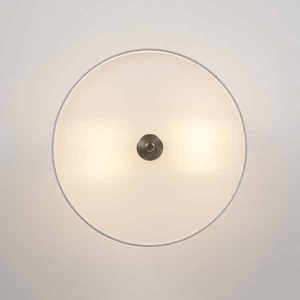 2-Light Linen Drum Flush Mount Ceiling