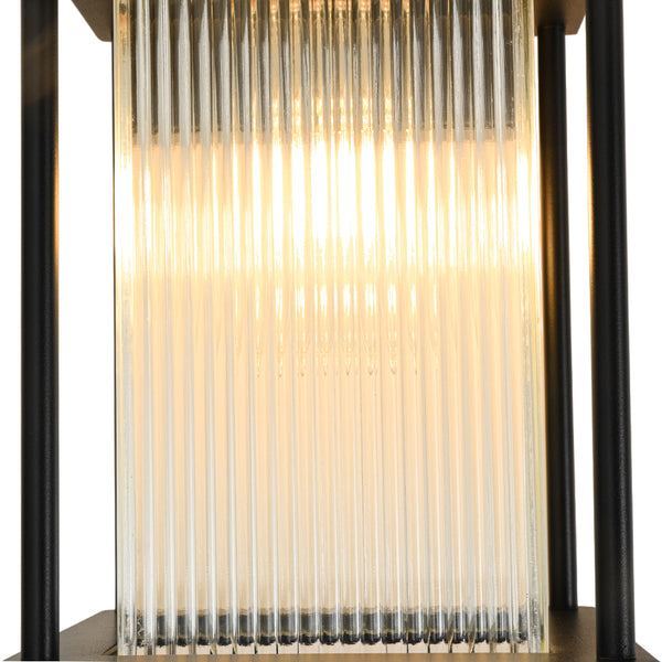 IP23 Lantern Waterproof Ribbed Glass Outdoor Wall Sconce