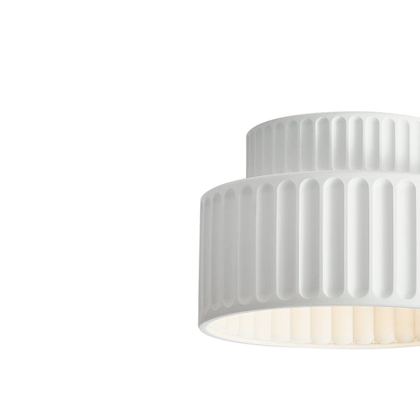 Nordic Cream Style 2-Layer Flush Mount Ceramic Ceiling Light