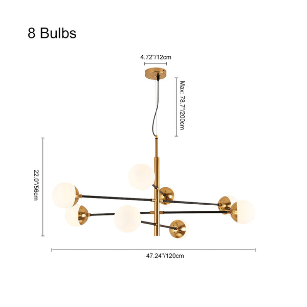 Brass Sputnik Modern Linear Chandelier