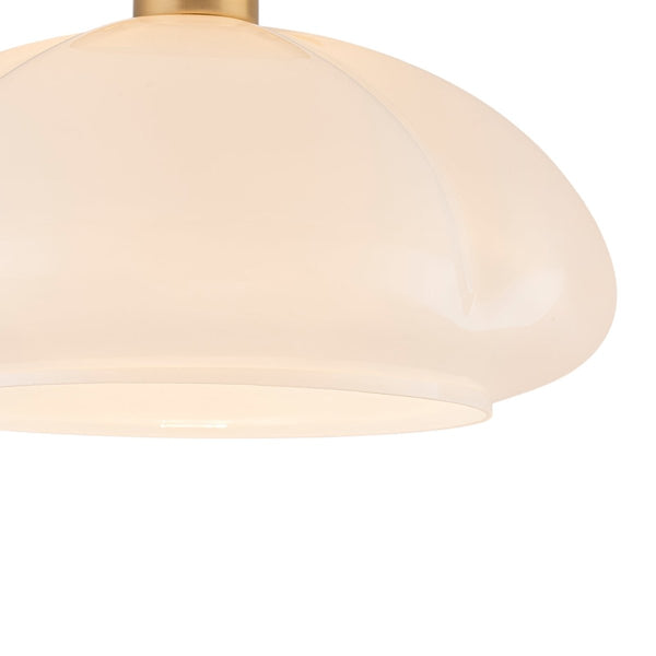 Thehouselights-1-Light Opal Glass Curved Semi Flush Mount-Ceiling Light-1-Light-