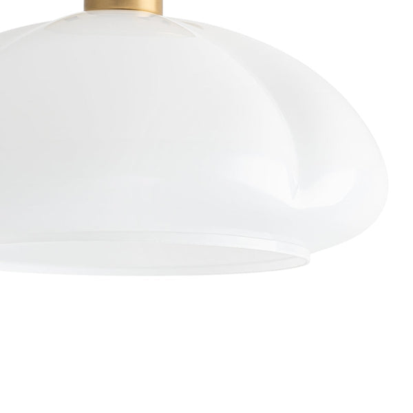 Thehouselights-1-Light Opal Glass Curved Semi Flush Mount-Ceiling Light-1-Light-