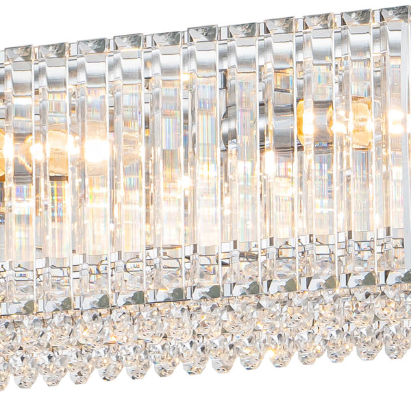 Thehouselights - 10 - Light Crystal Rectangle Island Chandelier - Chandelier - Black - 