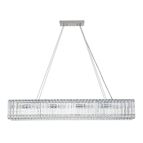 Thehouselights - 10 - Light Crystal Rectangle Island Chandelier - Chandelier - Black - 