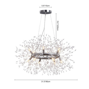 Thehouselights-12-Light Chrome Round Firework Chandelier-Chandelier-Chrome-