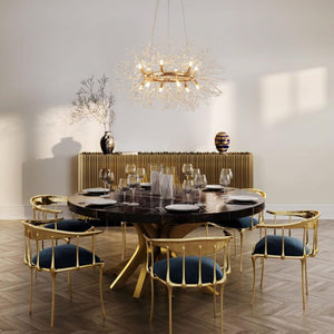 Thehouselights - 12 - Light Chrome Round Firework Chandelier - Chandelier - Chrome - 