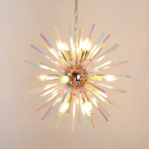 Thehouselights-12-Light Dimmable Rainbow Starburst Sputnik Chandelier-Chandelier-Rainbow Brass-