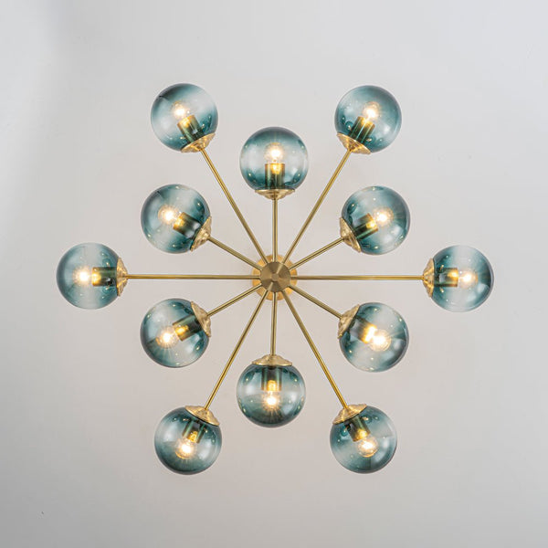 Thehouselights-12-Light Two-tier Modern Sputnik Blue Bubble Glass Chandelier-Chandelier-12-Light-
