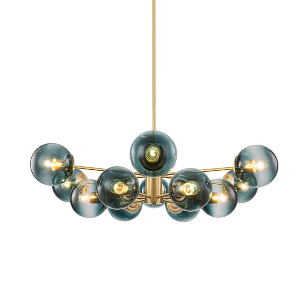 Thehouselights-12-Light Two-tier Modern Sputnik Blue Bubble Glass Chandelier-Chandelier-12-Light-