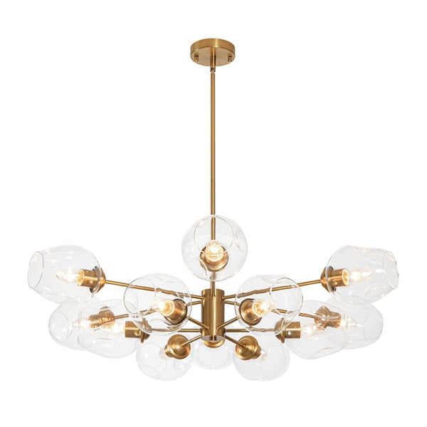 Thehouselights-12-Light Two-tier Textured Glass Chandelier-Chandelier-12-Light-