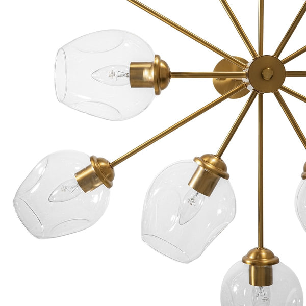 Thehouselights-12-Light Two-tier Textured Glass Chandelier-Chandelier-12-Light-