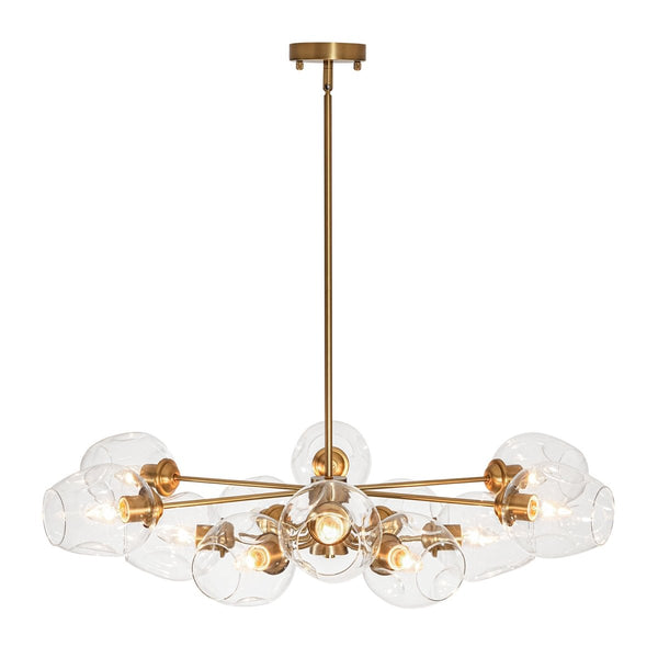 Thehouselights-12-Light Two-tier Textured Glass Chandelier-Chandelier-12-Light-