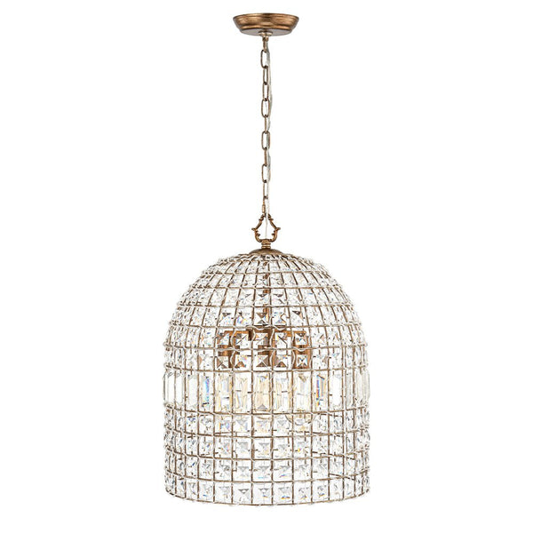 Thehouselights - 1/3 - Light Crystal Cage Brass Chandelier - Chandelier - 1 - Light - 