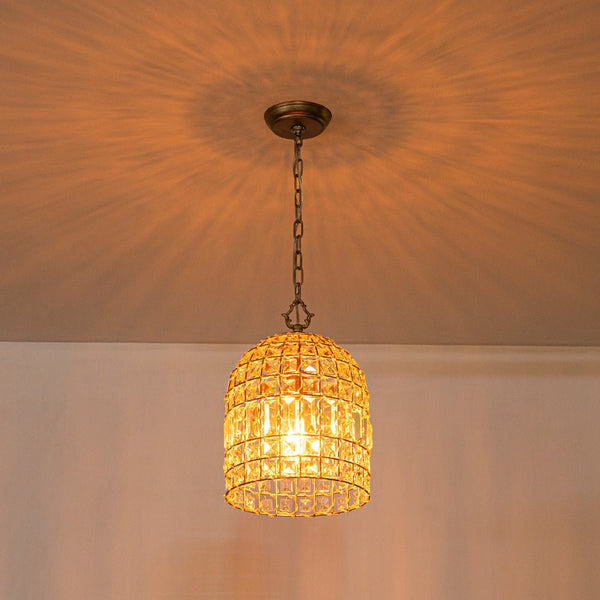 Thehouselights - 1/3 - Light Crystal Cage Brass Chandelier - Chandelier - 1 - Light - 