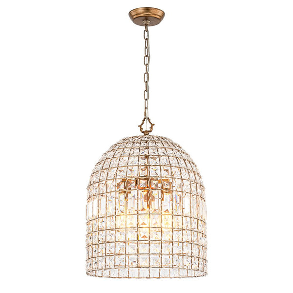 Thehouselights - 1/3 - Light Crystal Cage Brass Chandelier - Chandelier - 1 - Light - 