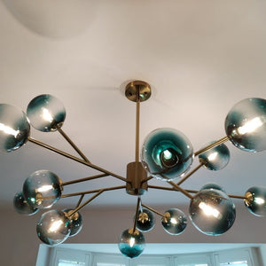 Thehouselights - 15 - Light Blue Branch Sputnik Chandelier - Chandelier - Black - 