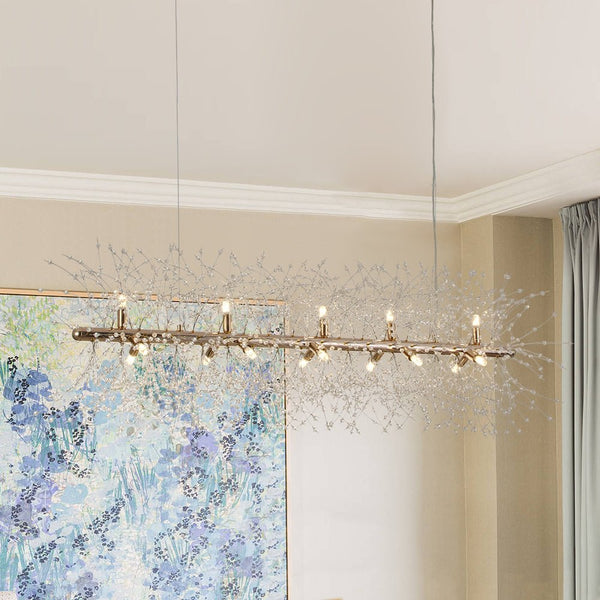 Thehouselights - 15 - Light Linear Sputnik Firework Chandelier - Chandelier - Brass - 