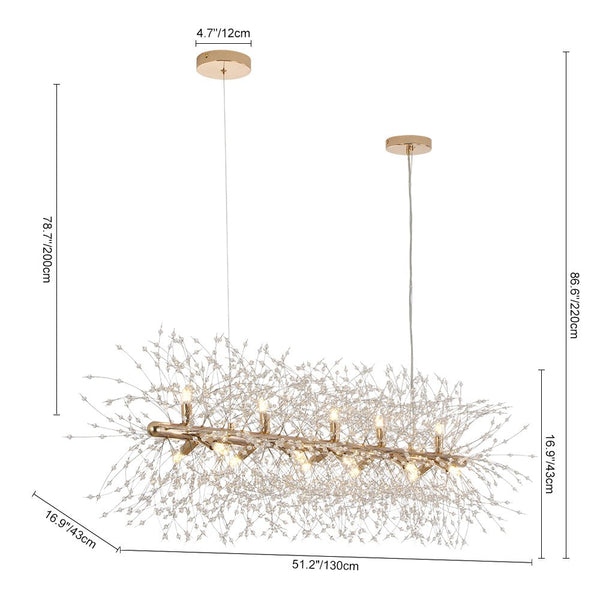 Thehouselights - 15 - Light Linear Sputnik Firework Chandelier - Chandelier - Chrome - 