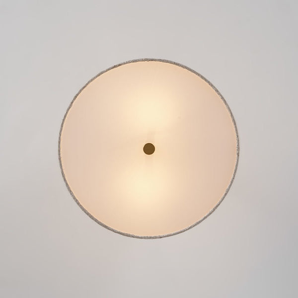 Thehouselights-2-Light Linen Dome Semi Flush Mount-Ceiling Light-Brass-