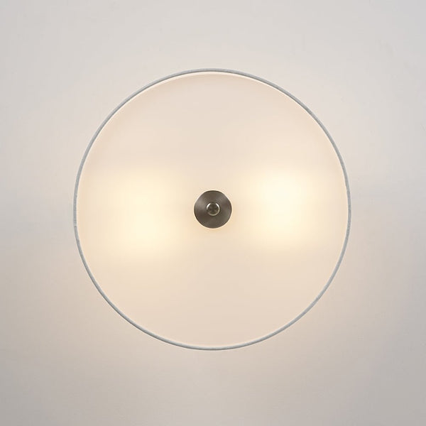 Thehouselights-2-Light Linen Drum Flush Mount Ceiling-Ceiling Light-Nickel-