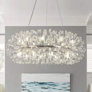 Thehouselights - 20 - Light Oversized Crystal Dandelion Chandelier - Chandelier - Chrome - 