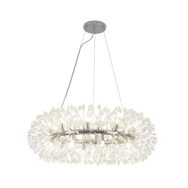 Thehouselights - 20 - Light Oversized Crystal Dandelion Chandelier - Chandelier - Chrome - 