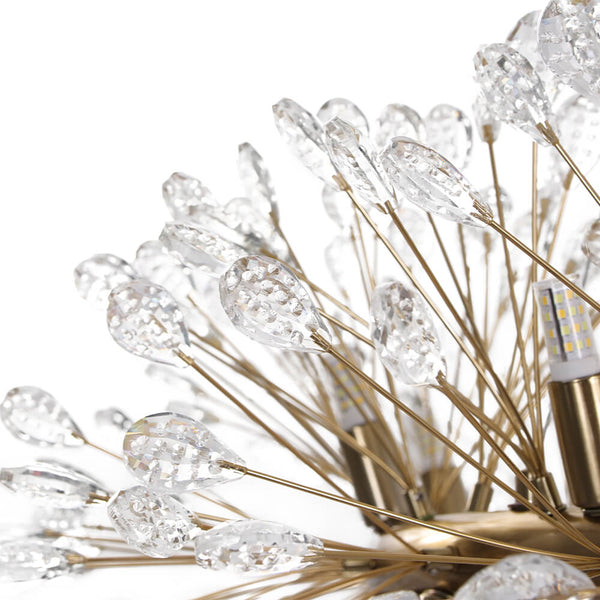 Thehouselights - 20 - Light Oversized Crystal Dandelion Chandelier - Chandelier - Chrome - 