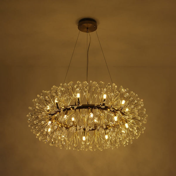 Thehouselights - 20 - Light Oversized Crystal Dandelion Chandelier - Chandelier - Chrome - 