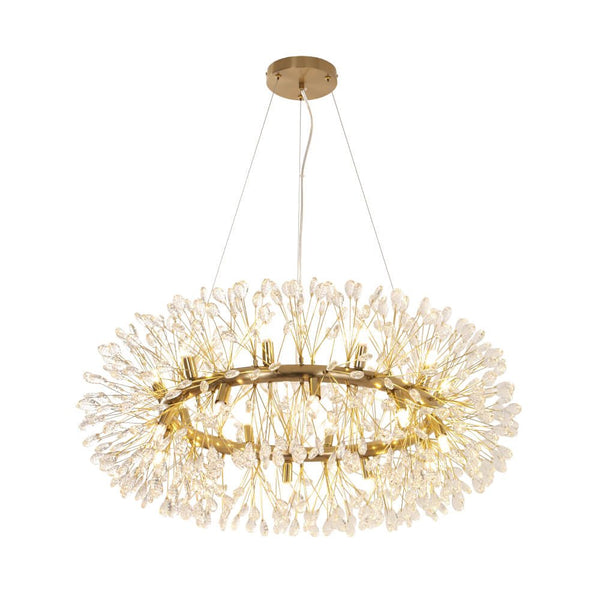 Thehouselights - 20 - Light Oversized Crystal Dandelion Chandelier - Chandelier - Chrome - 