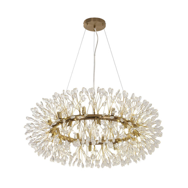 Thehouselights - 20 - Light Oversized Crystal Dandelion Chandelier - Chandelier - Chrome - 