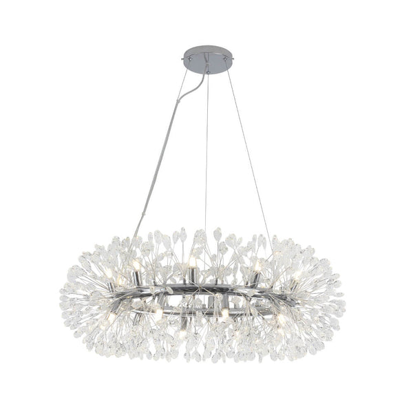 Thehouselights - 20 - Light Oversized Crystal Dandelion Chandelier - Chandelier - Chrome - 