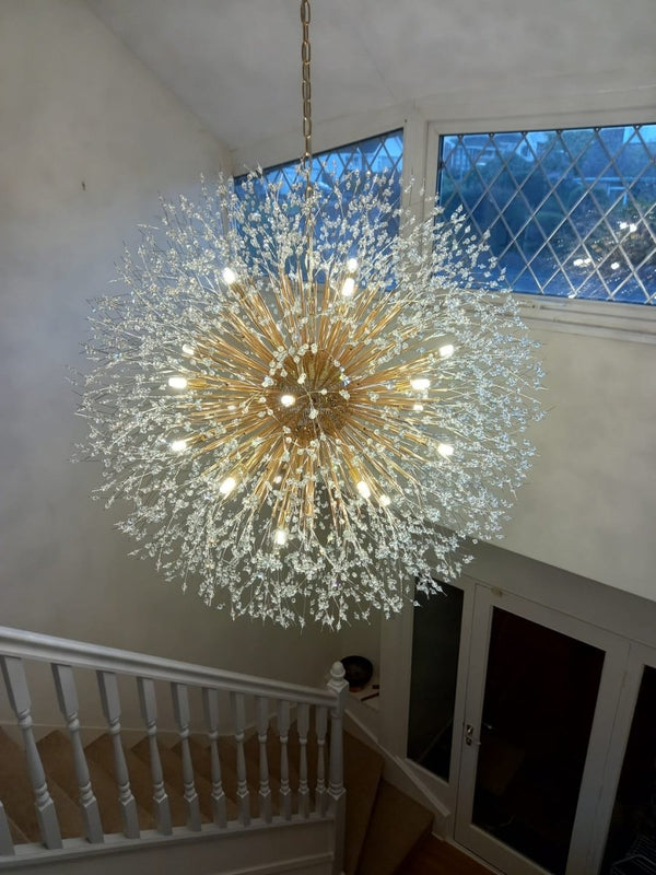 Thehouselights - 20 - Light Oversized Large Luxury Sputnik Firework Chandelier - Chandelier - Brass - 