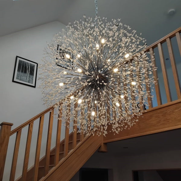 Thehouselights - 20 - Light Oversized Large Luxury Sputnik Firework Chandelier - Chandelier - Chrome - 
