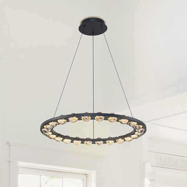 Thehouselights - 24 - Light Bubble Glass Circle LED Chandelier - Chandelier - 24 - Light - 