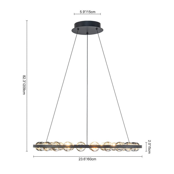Thehouselights - 24 - Light Bubble Glass Circle LED Chandelier - Chandelier - 24 - Light - 