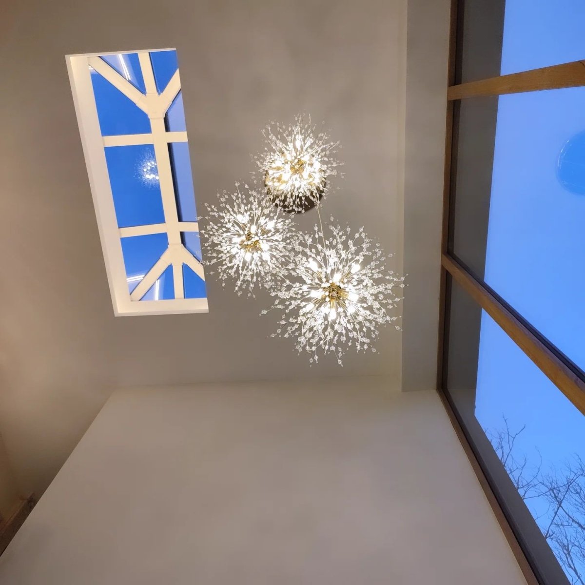 Firework Light Fixture 24/40-Light Modern Large Sputnik Firework Stairway Chandelier ...