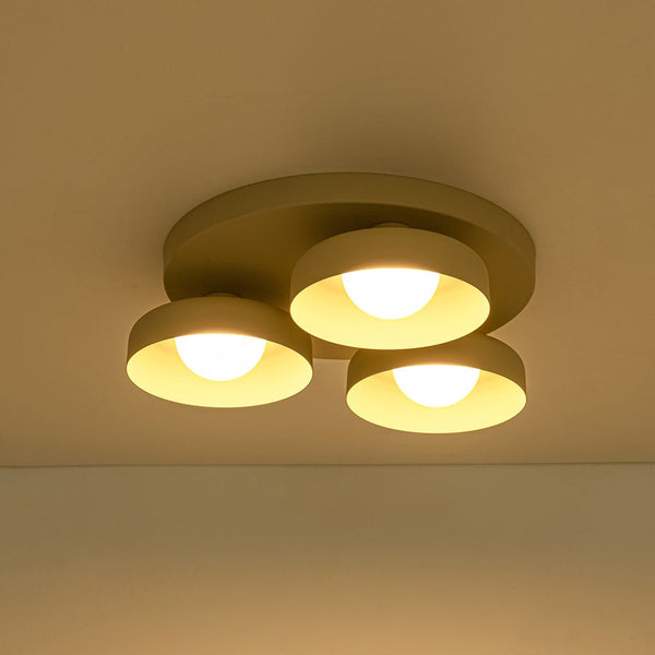 Thehouselights - 3 - Light Bowl Shade LED Flush Mount Ceiling - Ceiling Light - Beige - 