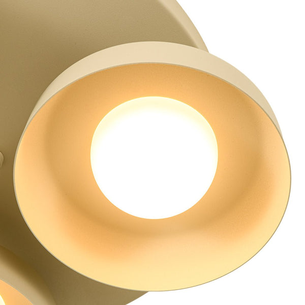 Thehouselights - 3 - Light Bowl Shade LED Flush Mount Ceiling - Ceiling Light - Beige - 