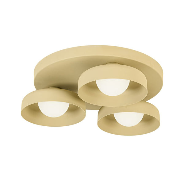 Thehouselights - 3 - Light Bowl Shade LED Flush Mount Ceiling - Ceiling Light - Beige - 