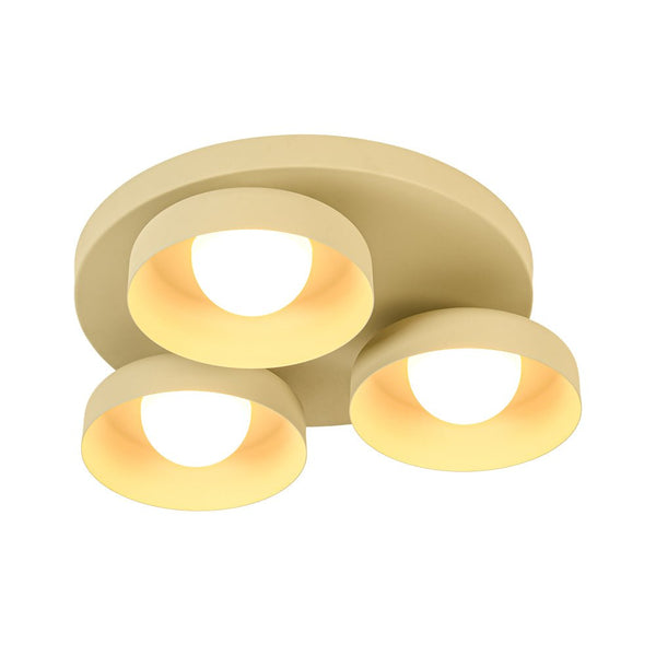 Thehouselights - 3 - Light Bowl Shade LED Flush Mount Ceiling - Ceiling Light - Beige - 