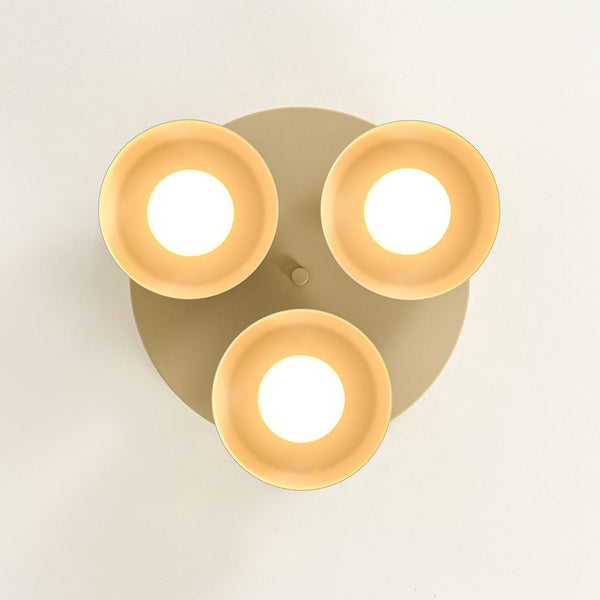 Thehouselights - 3 - Light Bowl Shade LED Flush Mount Ceiling - Ceiling Light - Beige - 