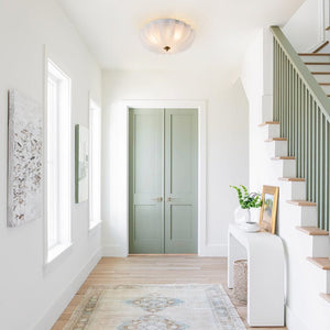 Thehouselights - 3 - Light Bowl White Glass Semi Flush - Ceiling Light - 3 - Light - 