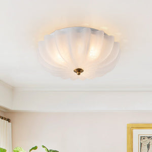 Thehouselights - 3 - Light Bowl White Glass Semi Flush - Ceiling Light - 3 - Light - 