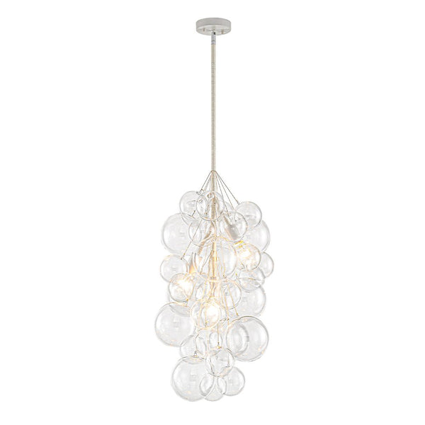 Thehouselights - 3 - Light Cluster Glass Bubble Chandelier - Chandelier - 3 - Light - Black