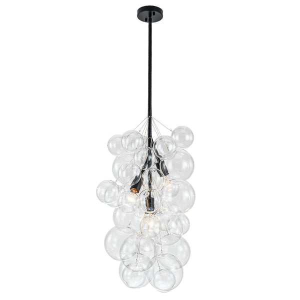 Thehouselights - 3 - Light Cluster Glass Bubble Chandelier - Chandelier - 3 - Light - Black